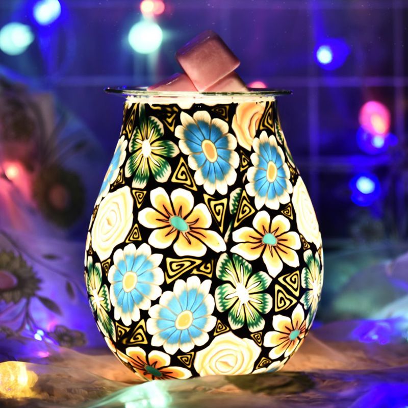 厂家直供3d玻璃兰花图案古典复古家居婚庆浪漫玻璃工艺品香薰灯