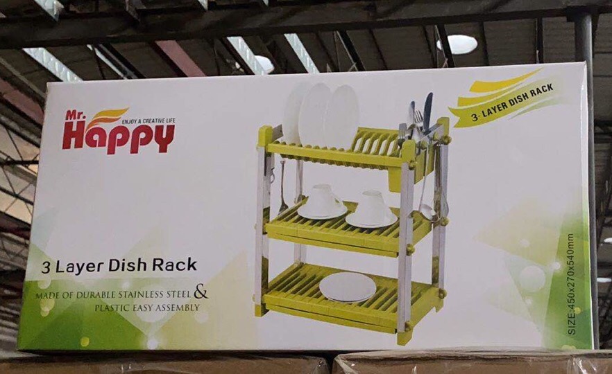 厨房置物架 三层碗碟架细节图