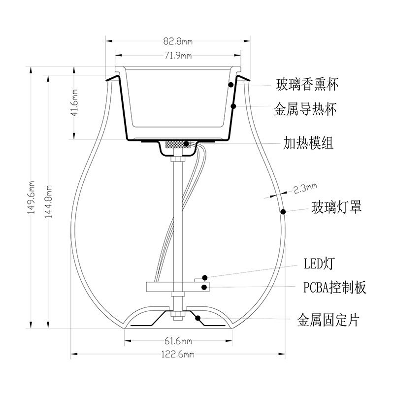 Phantom triangle Mosaic aromatherapy lamp European time table lamp bedroom bedside aromatherapy machine new details Picture