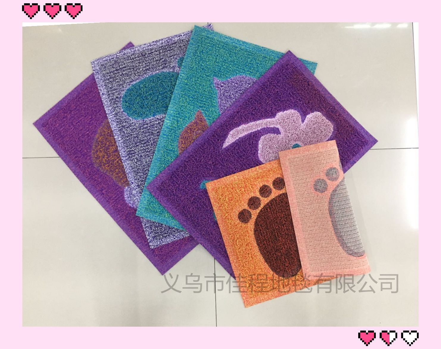 Medium size pvc brushed two-color puzzle floor mat, net bottom PVC floor mat, PVC puzzle floor mat, door mat details Picture