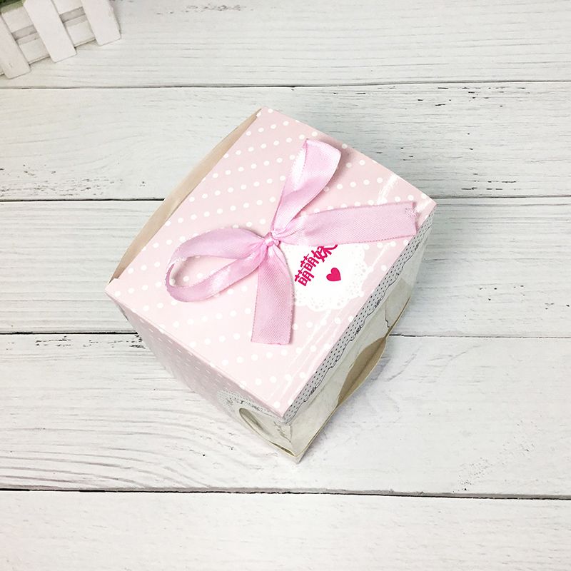时尚可爱粉色波点白卡纸盒 彩盒定制 通用包装盒 打底裤盒详情图3