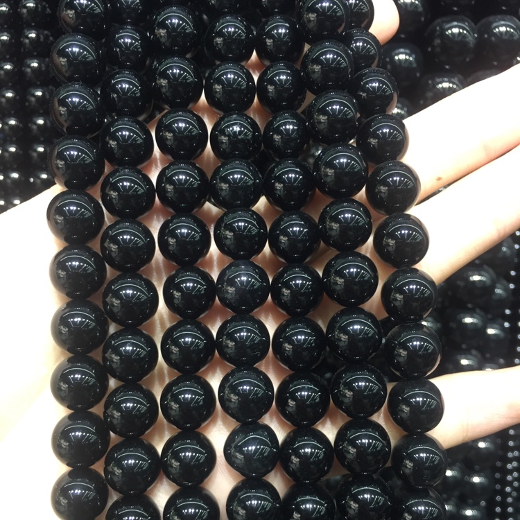 Pure natural A black agate 10mm semi-finished products thumbnail