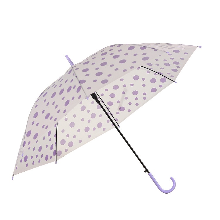 Wholesale of eco-friendly umbrellas with polka dots and fresh prints, transparent umbrellas with straight rods and automatic ladies' umbrellas from street stalls