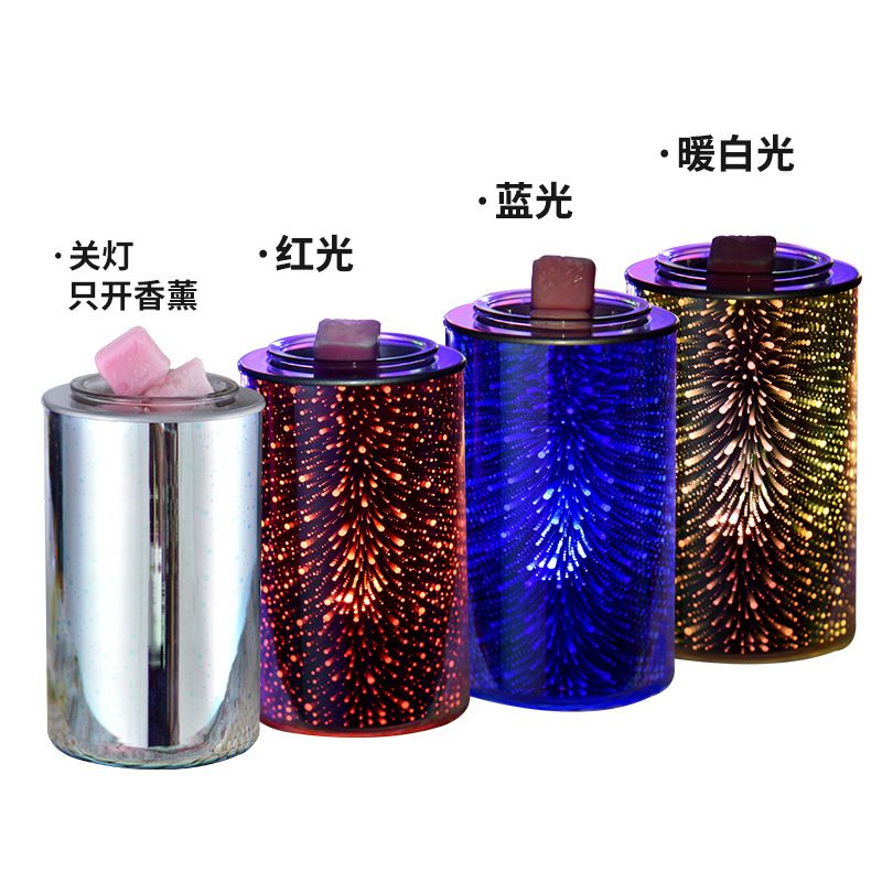 Straight tube 3D firework adjustable colorful aromatherapy lamp Household wax free firework smart aromatherapy lamp