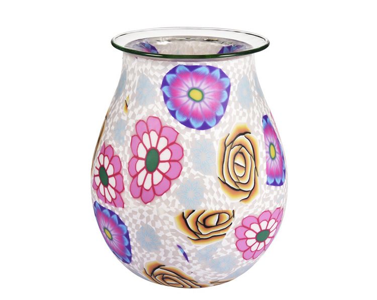 Creative 3d glass white flower pattern creative glass aroma lamp, romantic art for home, sleep aid, fresh air detail image 12