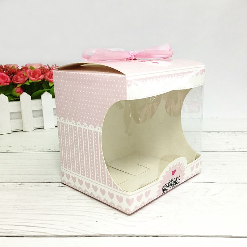 时尚可爱粉色波点白卡纸盒 彩盒定制 通用包装盒 打底裤盒详情图2