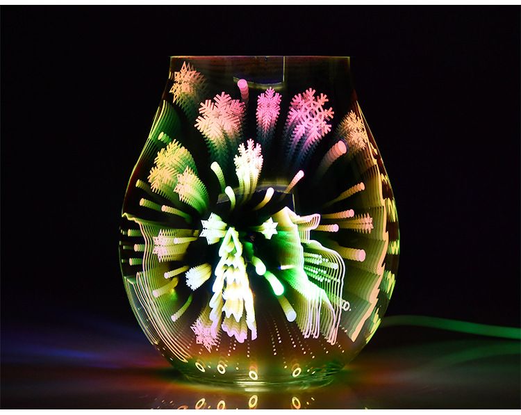 圣诞节3D玻璃圣诞鹿七彩香薰灯 家用摆件融蜡灯去味夜灯详情图13