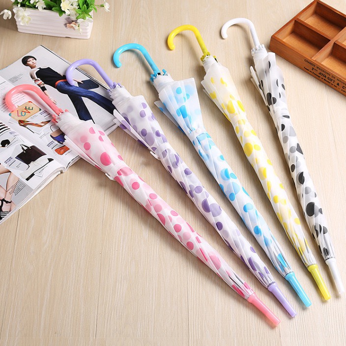 Wholesale of eco-friendly umbrellas with polka dots and fresh prints, transparent umbrellas with straight rods and automatic ladies' umbrellas from street stalls details Picture