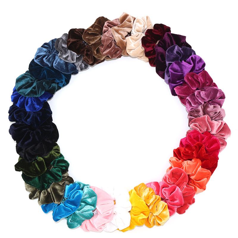 Runte Amazon's best-selling velvet large intestine ring, Korean velvet hair ring, women's hair accessory fabric scrunchies Specification image