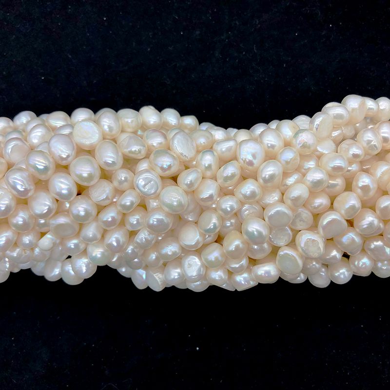 8-9mm横孔两面光天然淡水珍珠巴洛克异形散珠半成品DIY饰品配件十润珍珠饰品