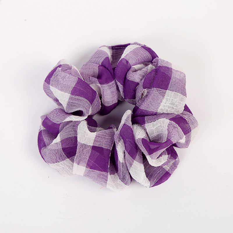 Wholesale of Korean-style hair accessories, simple checkered printed plush fabric hair bands, headwear, headwear and hair ties detail image 4