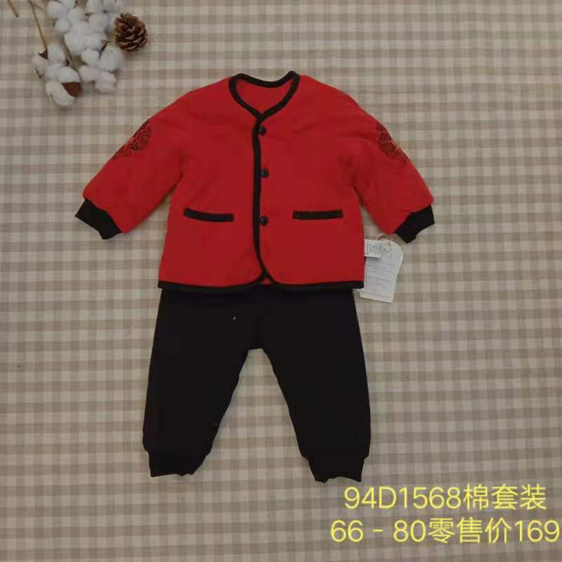 童泰中国红棉对开套装柔软舒适活动自如详情图1