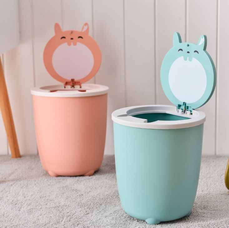 Compact desktop, multi-functional, sturdy and durable classified trash can