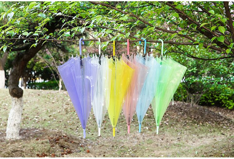 创意直柄透明伞小清晰自动长柄伞遮阳透明伞