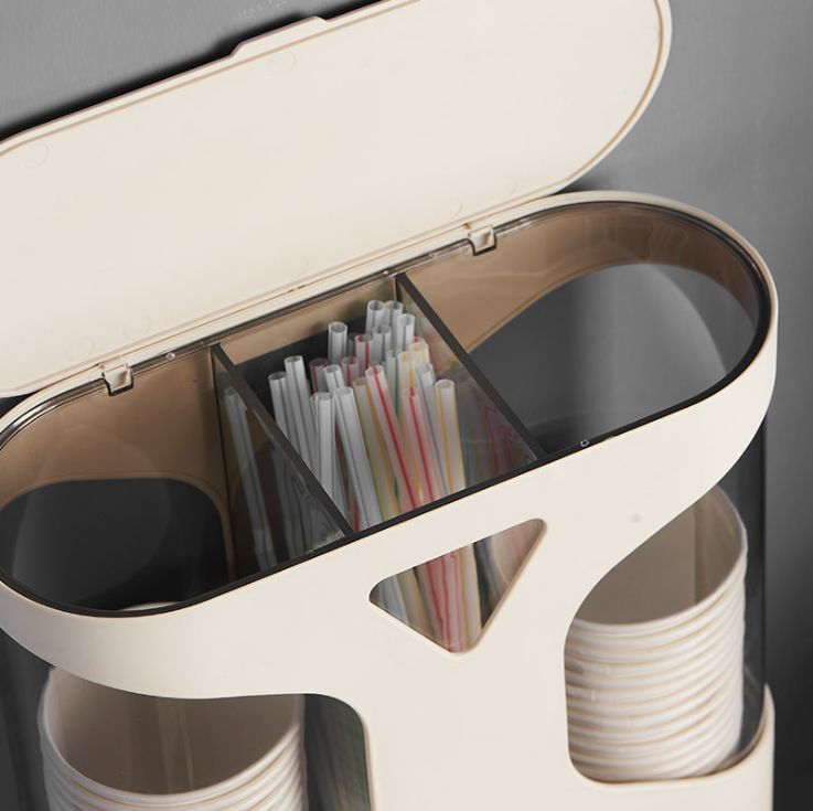 Non-punch disposable cup holder dustproof waterproof wall-mounted double cup holder plastic cup holder cup holder cup holder
