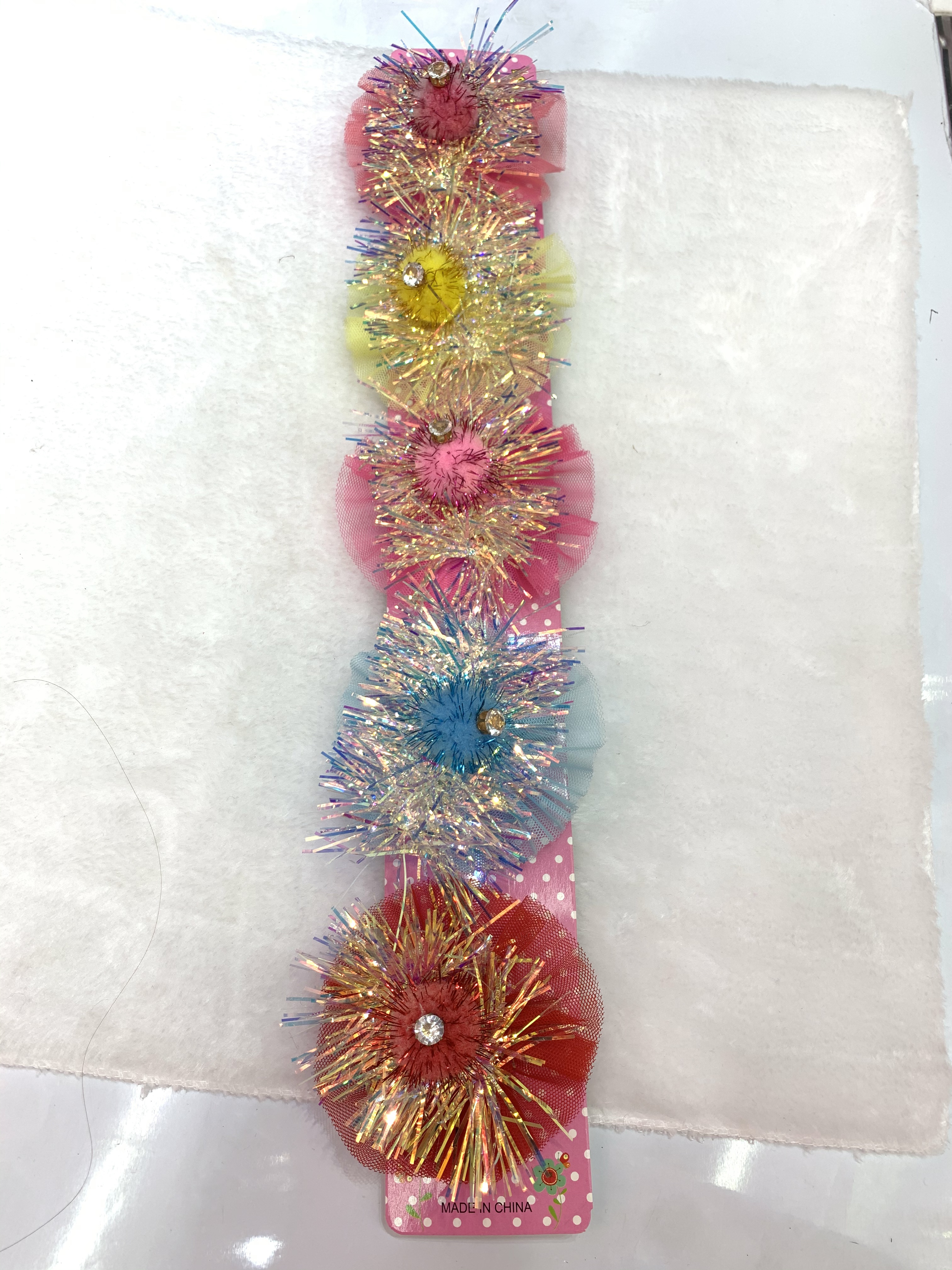 新款饰品毛毛求发夹可爱网花发饰发夹产品图