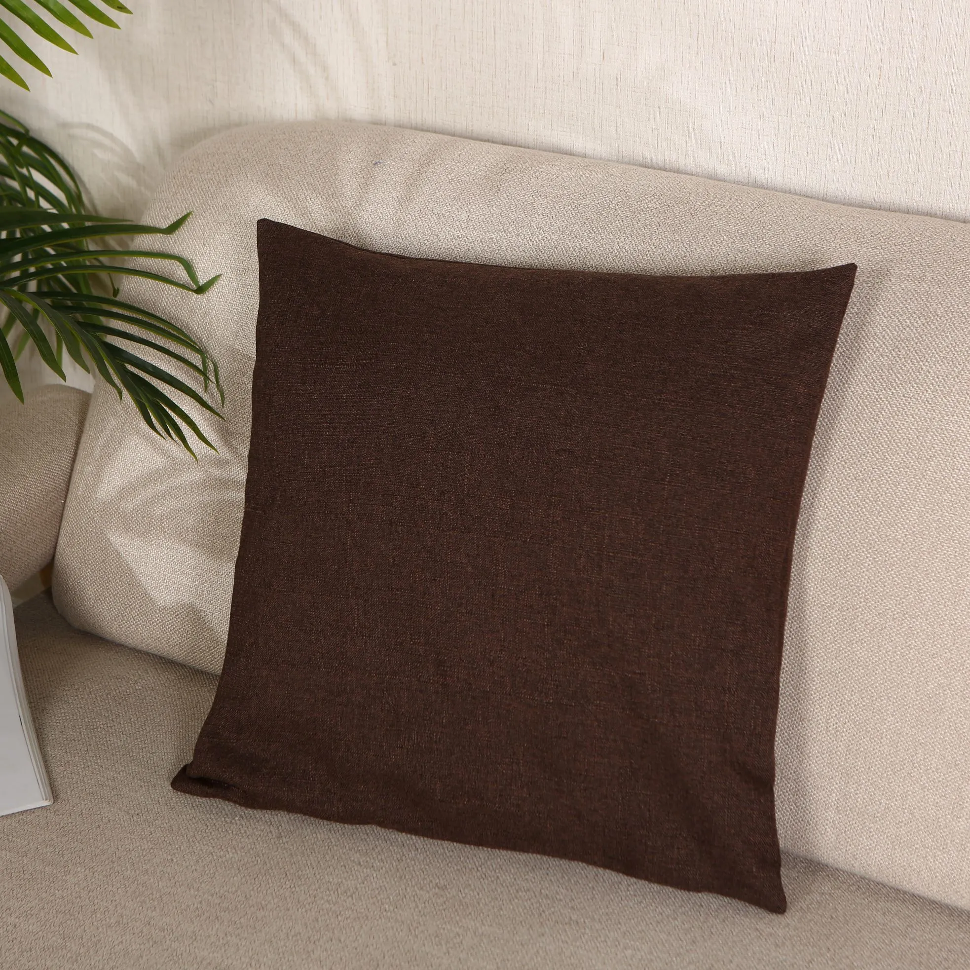 Solid color cushions, thickened, modern and simple Nordic-style backrest, polyester and linen sofa, living room, bedroom, office, bay window, car detail image 3