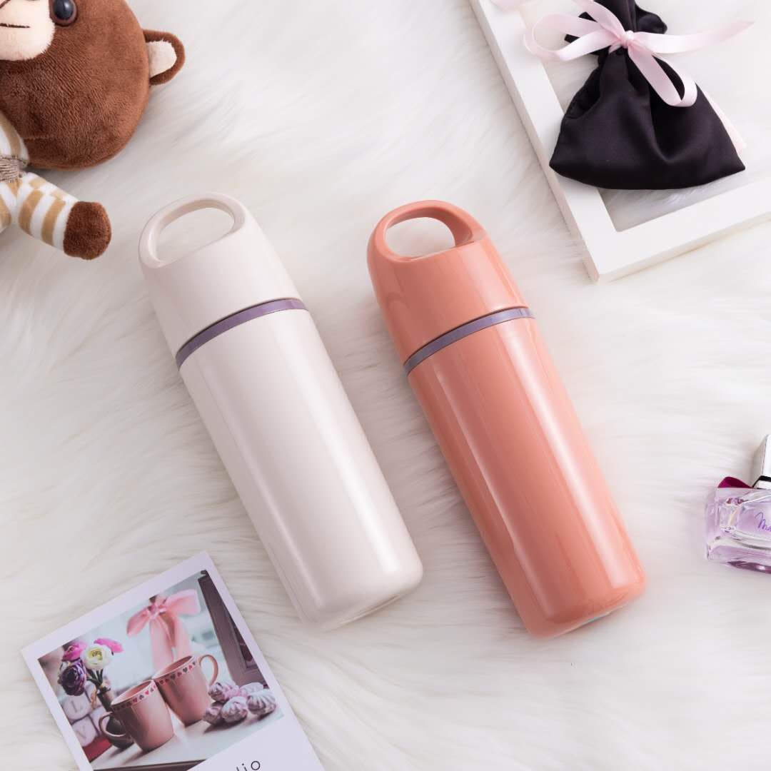 New double-layer portable plastic shell glass cup, anti-drop water cup, office water cup, household drinking cup, creative cup, men's and women's water cup, 480ml Specification image