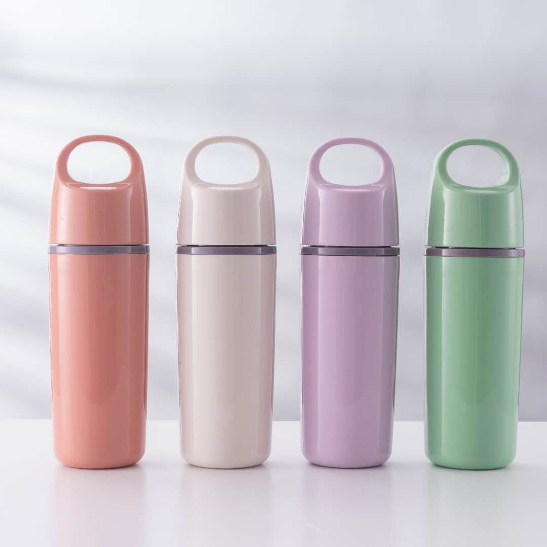 New double-layer portable plastic shell glass cup, anti-drop water cup, office water cup, household drinking cup, creative cup, men's and women's water cup, 480ml