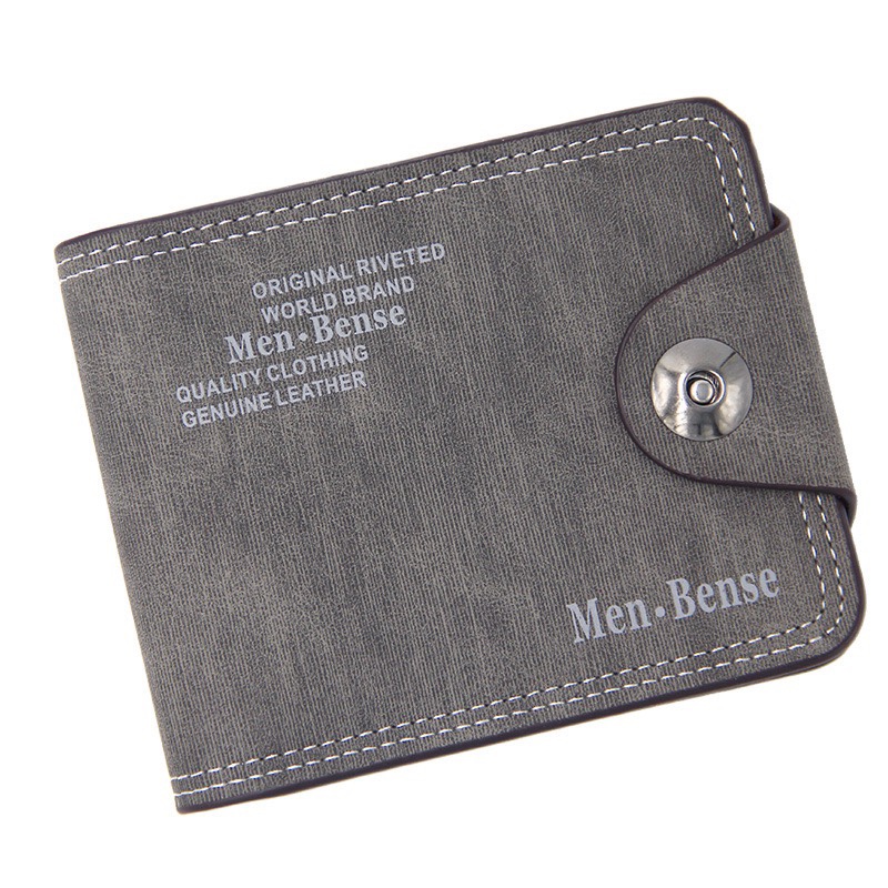 个性新款男士钱包 短款大容量多功能磁扣皮夹青年男钱包