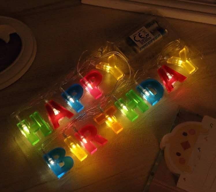 跨境爆款Happy Birthady生日快乐LED灯串 创意派对装饰字母灯图