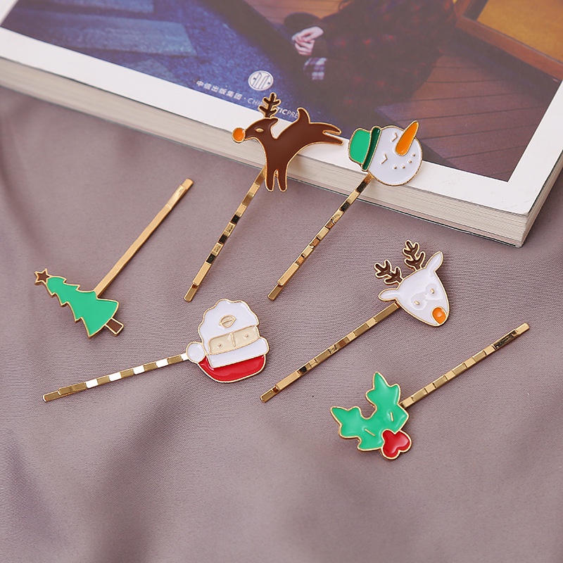 Santa Claus Milu Deer Christmas tree hair pin hair ornaments popular ornaments thumbnail