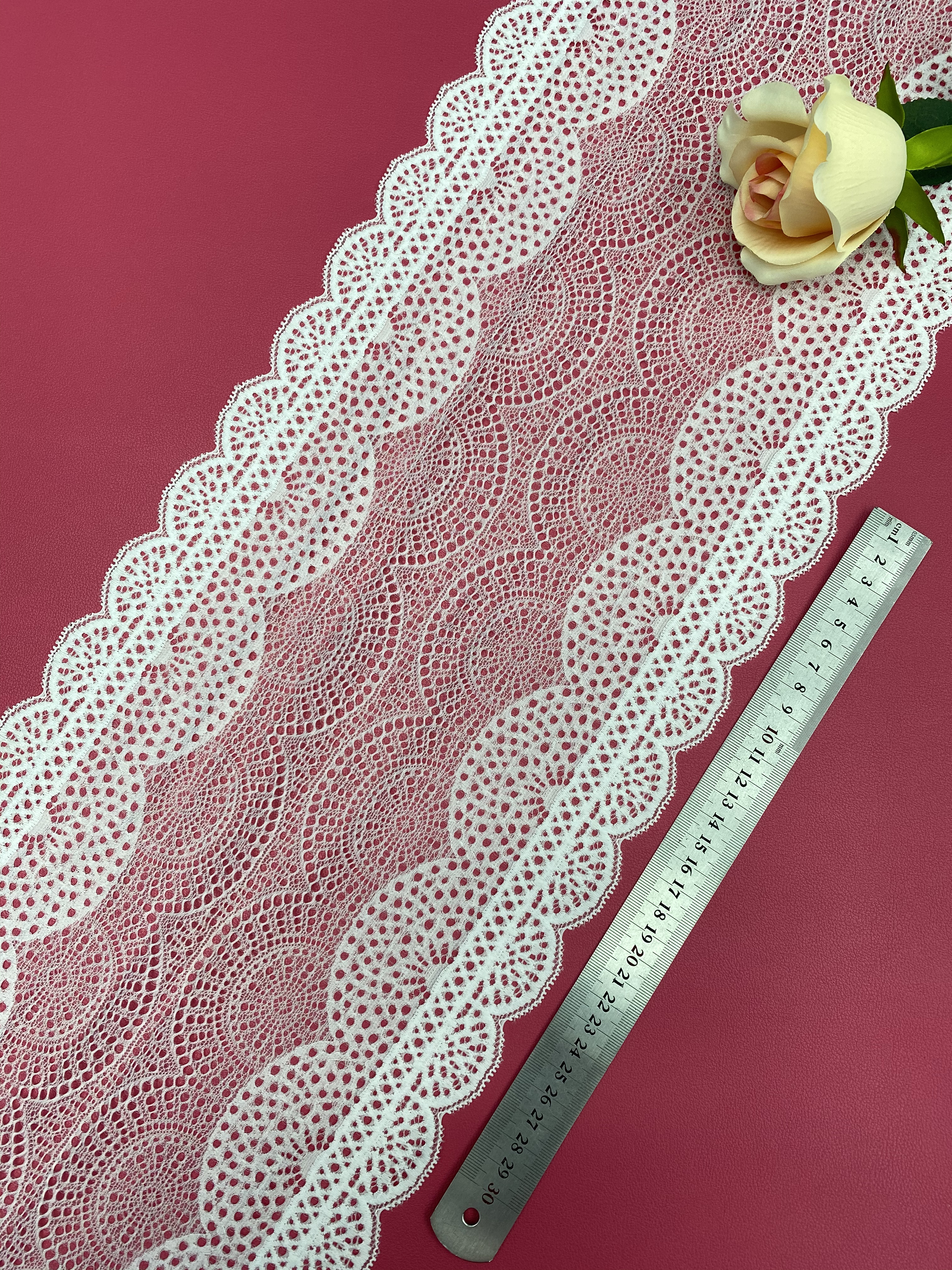 LD0670(24CM width) Lace trim, elastic lace, non-elastic lace, eyelash lace, lace fabric, clothing accessories, new style lace Specification image