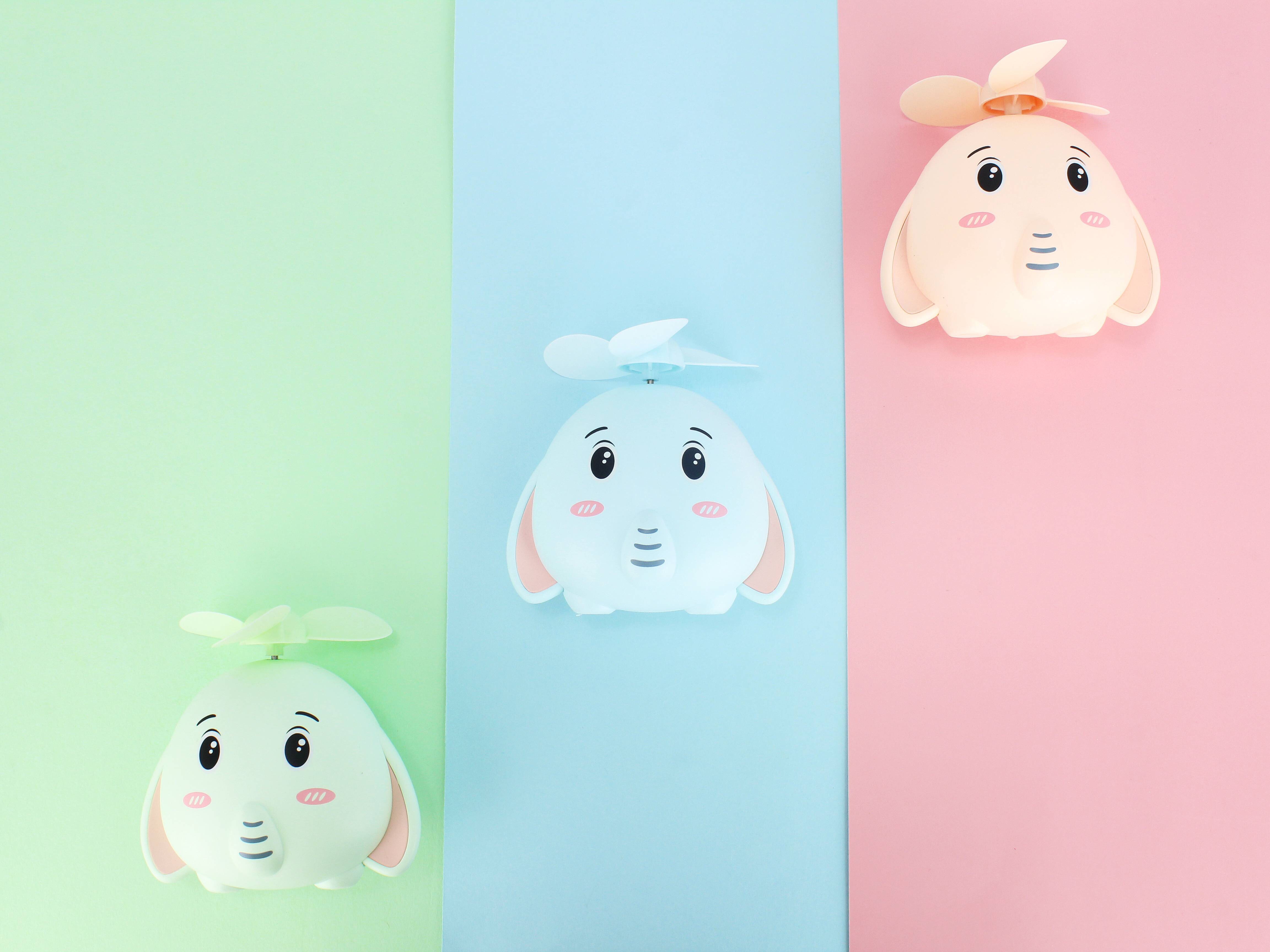 Cartoon elephant mini fan Portable small fan details Picture