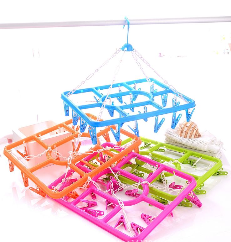 多功能衣架衣夹子家用衣服撑子塑料挂衣架晾衣架