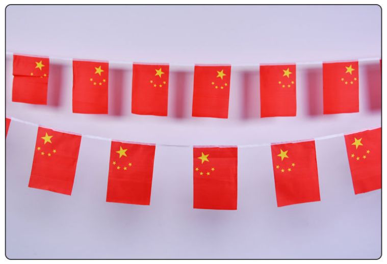 8号25面中国小国旗串旗吊旗 五星红旗旗子挂旗卖场装饰品批发定做详情图2