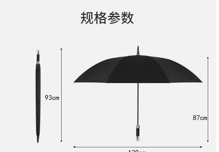 高尔夫雨伞大号商务伞加固抗风长柄伞广告伞劳斯黑胶莱斯汽车雨伞详情图9