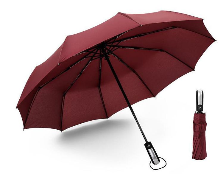 10骨自动雨伞碰起布创意折叠伞商务伞三折晴雨伞定制logo