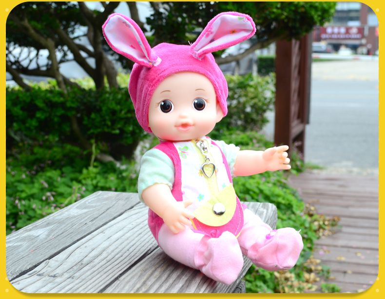 韩国正品小豆子仿真婴儿娃娃玩具kongkongi兔耳朵娃娃盛装小洛详情图6