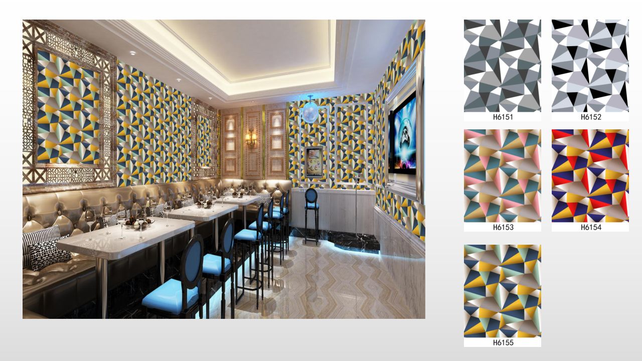 Wallpaper, PVCwallpaper, PVC waterproof wallpaper, 3D PVCwallpaper wall cover Specification image