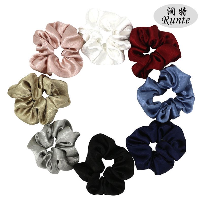 跨境欧美新款亮布大肠圈 时尚个性女士发圈 润特头饰厂家批发