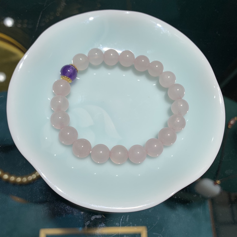 Natural pink crystal amethyst bracelet