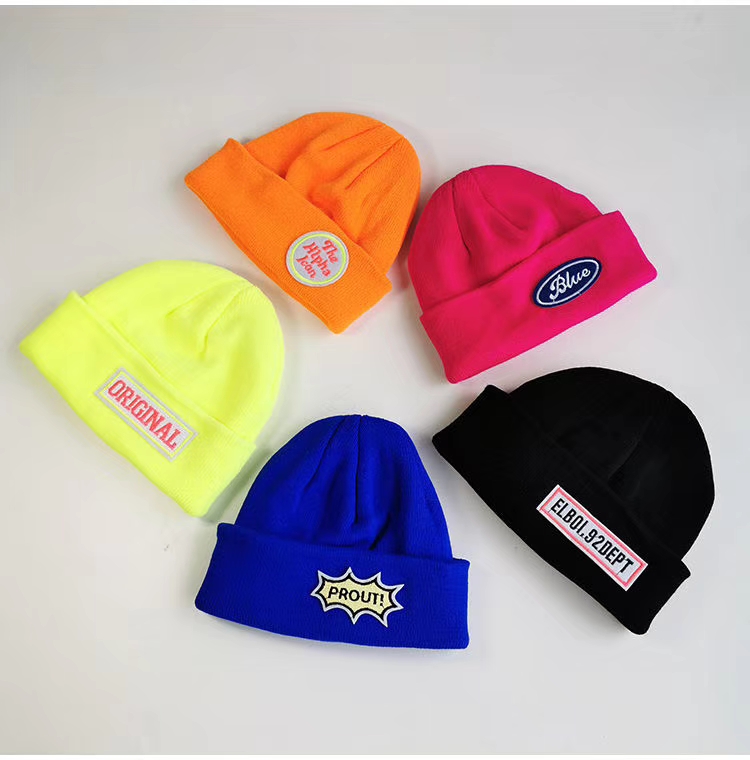 Children's Colorful Knitted Hat 5 details Picture