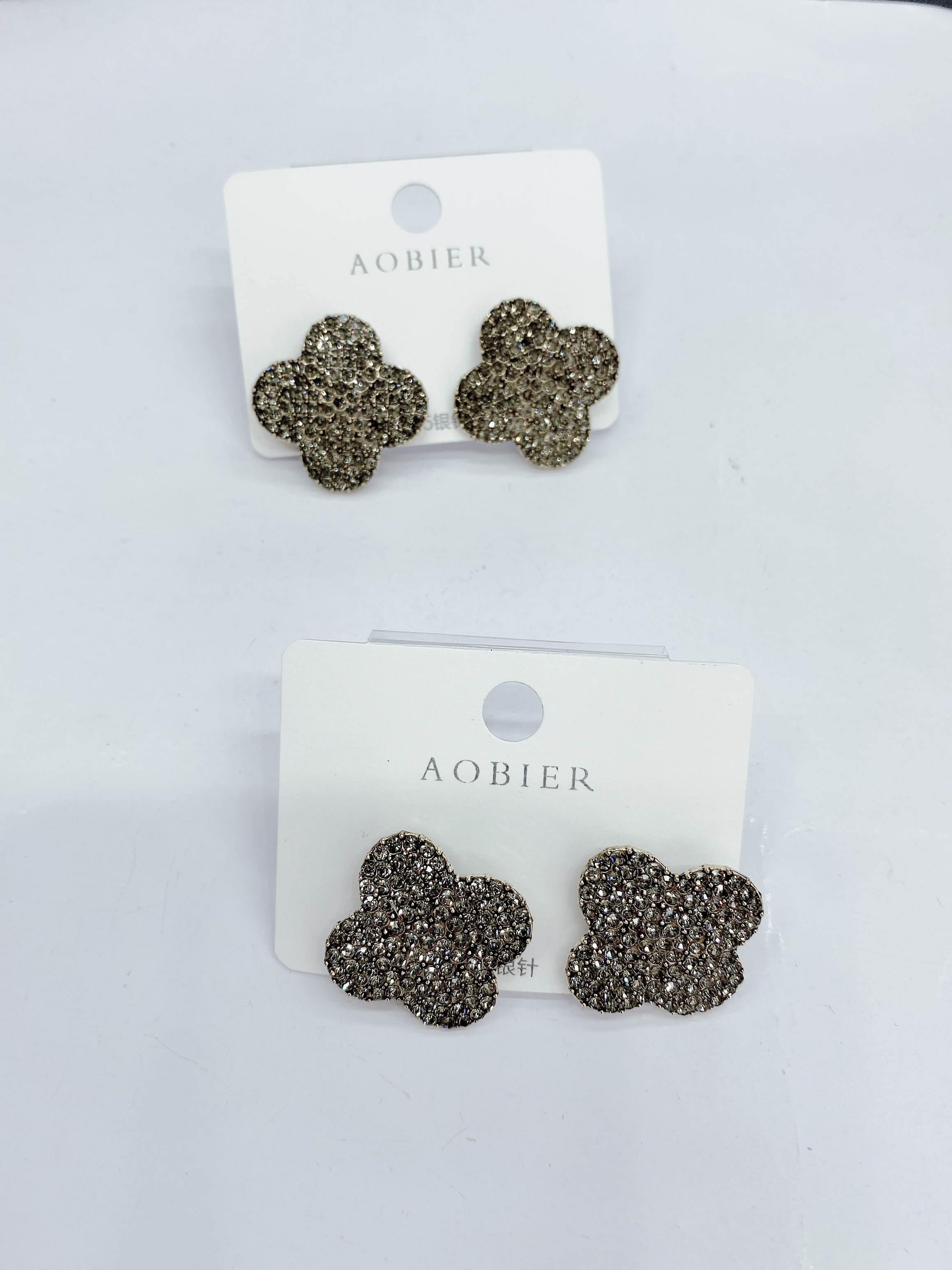 Rhinestone Silver Needle Earrings undefined