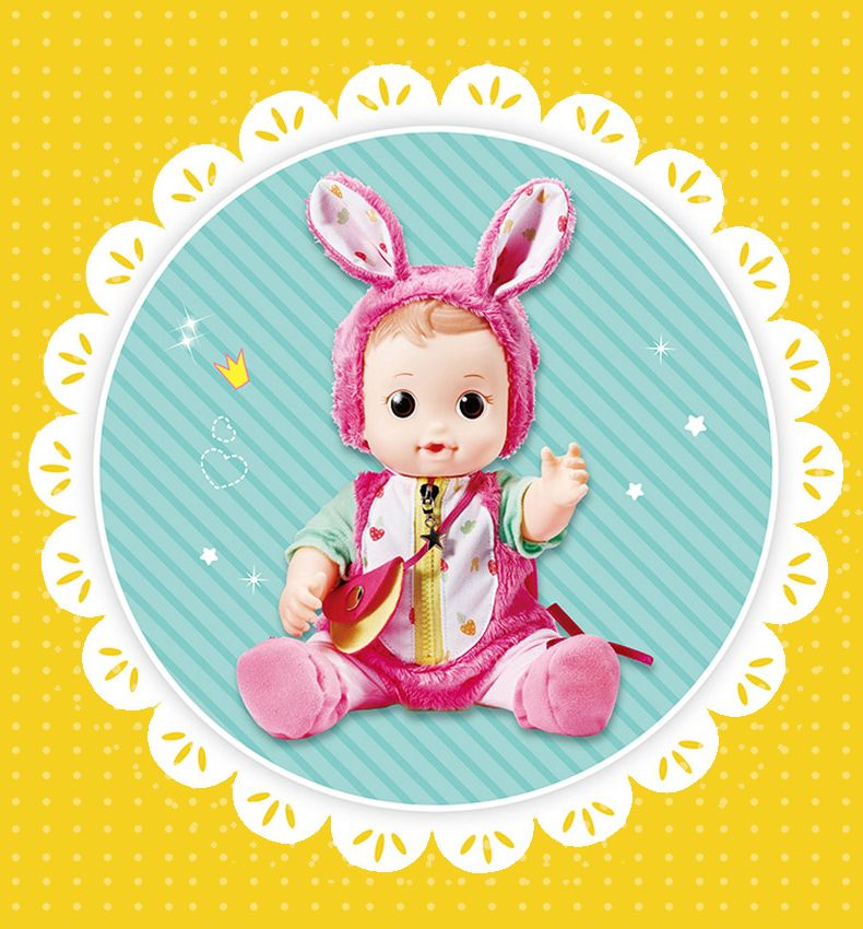 韩国正品小豆子仿真婴儿娃娃玩具kongkongi兔耳朵娃娃盛装小洛详情图7