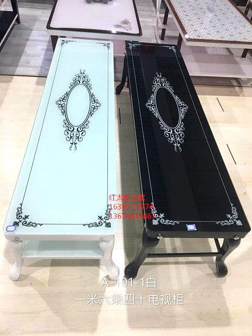 Long tea table luxury American French living room tea table pearl white upscale coffee table furniture