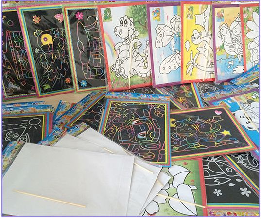 09锦鑫儿童DIY创意卡通彩色刮刮卡 趣味儿童刮刮画儿童学生刮画纸产品图
