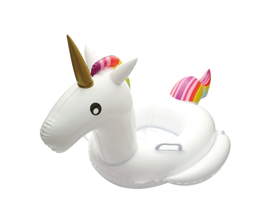 充气PVC独角兽座圈游泳圈浮排儿童游泳圈图