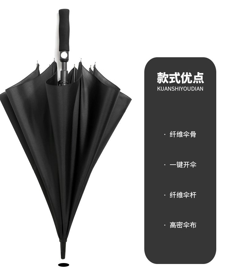 长伞加大双人伞长柄雨伞纤维骨高尔夫款定制logo广告伞详情图7