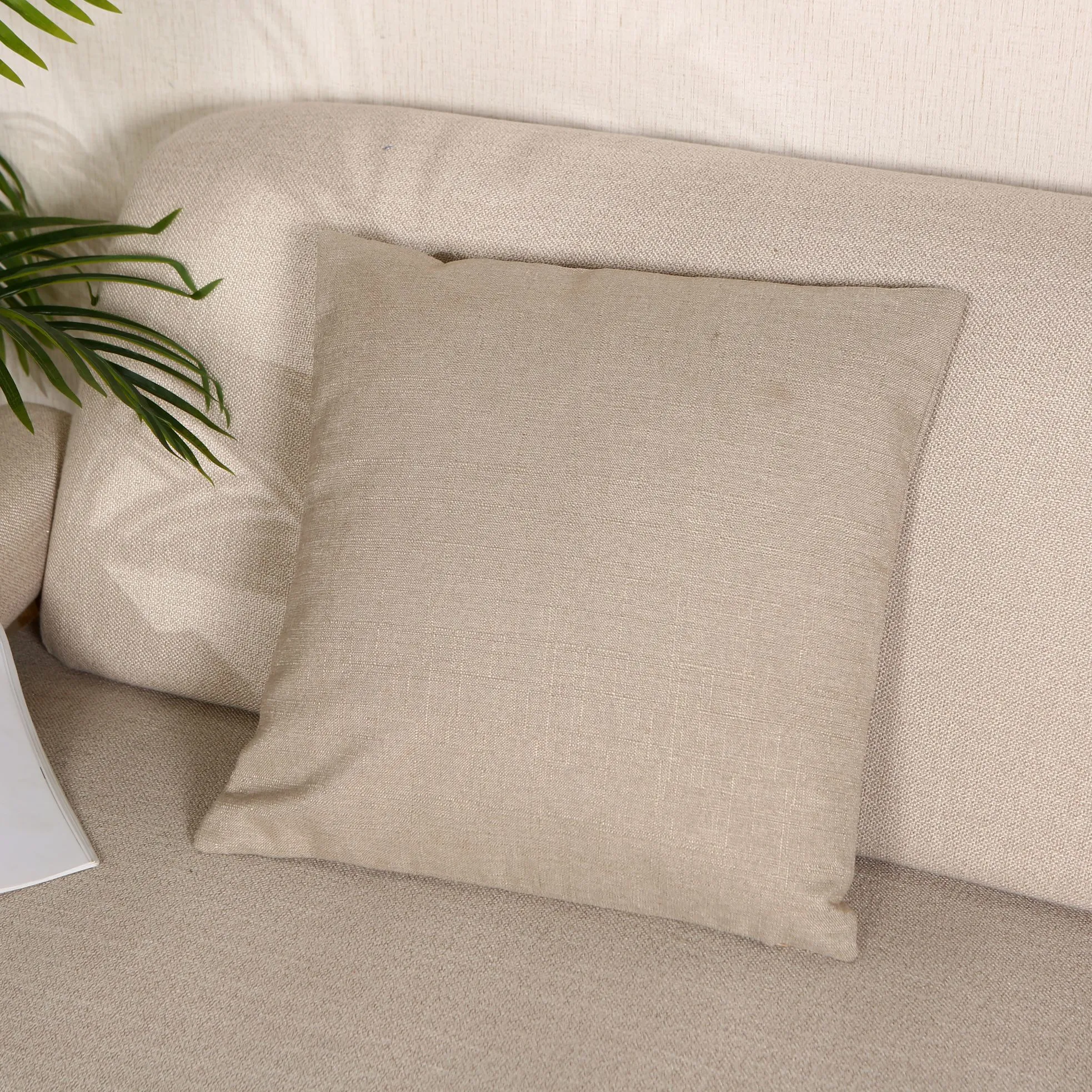 Solid color cushions, thickened, modern and simple Nordic-style backrest, polyester and linen sofa, living room, bedroom, office, bay window, car detail image 4