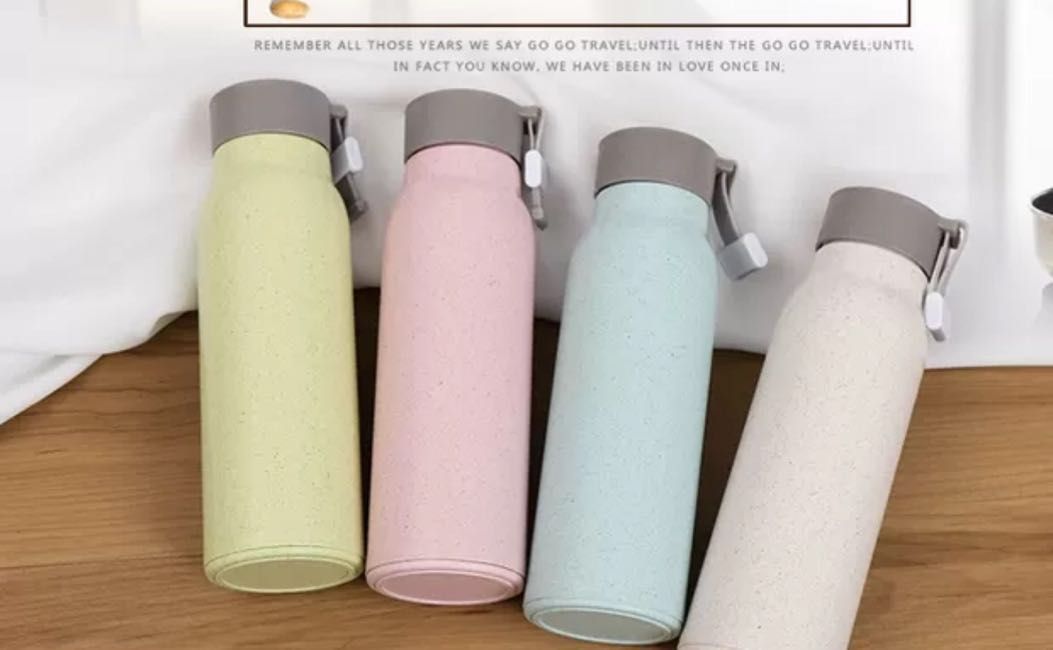 New double-layer portable plastic shell glass cup, anti-drop water cup, office water cup, household drinking cup, creative cup, men's and women's water cup 320ml