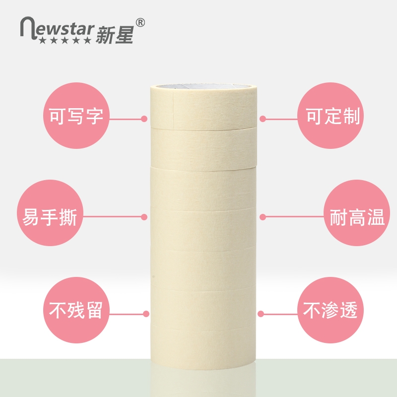 美纹纸胶带新星汽车喷漆宽3.6cm长10m美纹胶布美缝剂硅藻泥装修产品图