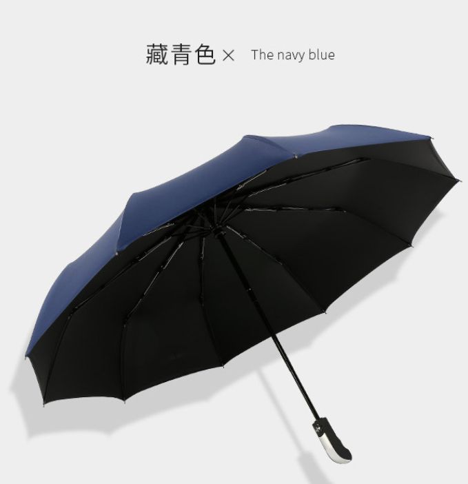 折叠全自动十骨黑胶太阳伞双人加大两用商务伞定制广告伞详情图2