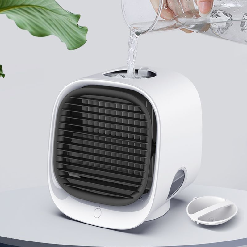 2020 New Mini water-cooled fan, humidifying night light, multi-functional USB desktop cooling fan