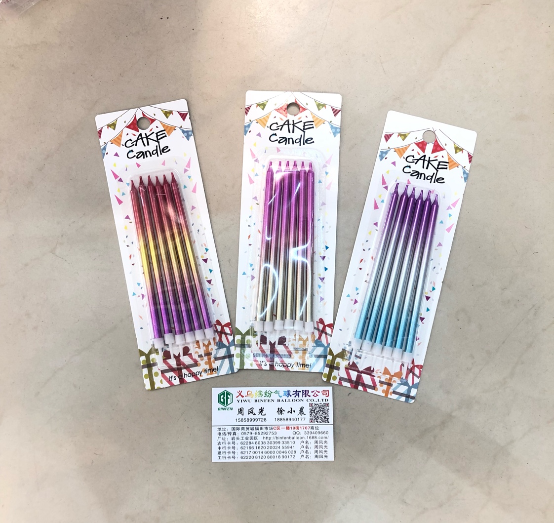 Long thin gold gradient candle party supplies cake candles