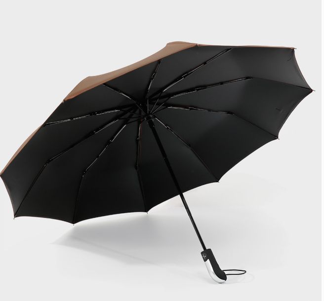 折叠全自动十骨黑胶太阳伞双人加大两用商务伞定制广告伞细节图